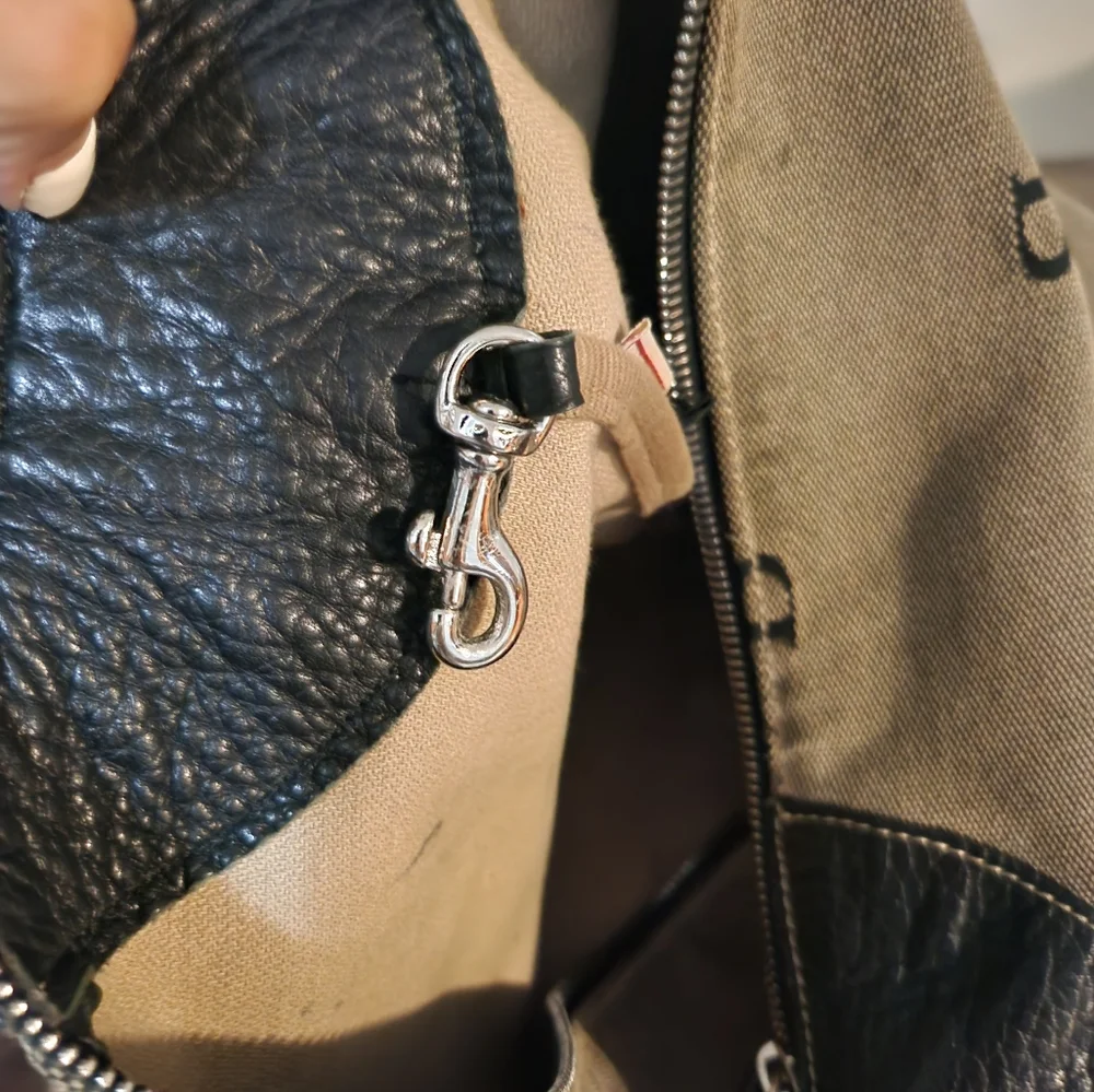 GUC Dooney and Bourke Monogram with Leather Trim Hobo Large size